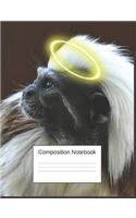 Composition Notebook: Wide Ruled Composition Notebook Gift For Grandchildren, Children, Seniors, Women, and Teen Tamarin Monkey Lovers, Blank Lined Journal and Home schoo