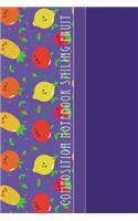 Smiling Fruit Composition Notebook: Cool Purple Fruits Pattern 6 X 9 Graph Ruled Paper Notebook, Appreciation, Quote Journal or Diary Unique Inspirational Gift for Family, Friend or Teacher, Beginning or End of School Year, Retirement, Birthday or 