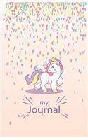 my journal: A Dotted Matrix Notebook 5.5" x 8.5" Dot Grid books bullet journal Unicorn