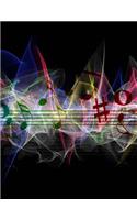 Notebook: Music Notes Design Notebook/Journal: Lined - 150 Pages - 75 Sheets - Composition Notebook (8.5 X 11)