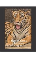 Tiger Up Close & Personal 4x4 Graph 8x10 Notebook Journal