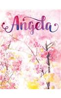 Angela: Personalized Journal - A Pink Cherry Blossom Diary