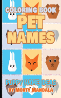 PET NAMES - Kitty Name Ideas - Coloring Book - 75+ Names Over Mandalas