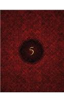 Monogram "5" Blank Sketchbook: Sketch Pad Notebook(31 Monogram Crimson 150 Sketch)