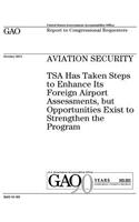 Aviation security: TSA has taken steps to enhance its foreign airport assessments, but opportunities exist to strengthen the program: report to congressional committee