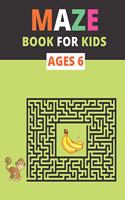 Maze Book for Kids Ages 6: Beautiful Mazes Activity Book, Challenging Brain Games for Kids