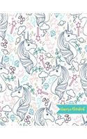 Unicorn Notebook: Cute Kawaii Journal and Diary Large 8.5 x 11 Matte Cover with Blank Lined Ruled White Paper Interior - Perfect for School, Gifts for Kids (Girls and