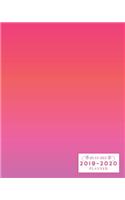 2019-2020: Weekly and Monthly Academic Calendar/Agenda July 2019 - June 2020 Gradient Pink and Red