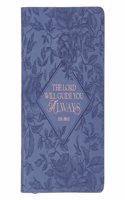 Christian Art Gifts Blue Vegan Leather Zipped Journal, Inspirational Women's Notebook the Lord Will Guide Scripture, Flexible Cover, 336 Ruled Pages, Ribbon Bookmark, Isa. 58:11 Bible Verse