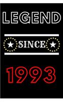 Legend Since 1993: Blank lined Notebook/Journal gift, 120 pages, 6*9 inches, soft cover Matte finish