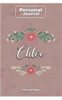Chloe Notebook Journal Personal Diary Personalized Name 120 pages Lined (6x9 inches) (15x23cm)