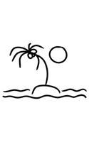 Palm Island Notebook: College Ruled Line Paper Pages Journal 6 x 9 Inches (15,2 x 22,9 cm) - Nature Art Gift Idea - Diary, Photo Album or Recipes Booklet(166 Nature Print)
