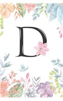 Monogrammed Floral D Journal by Crazy Beautiful Designs