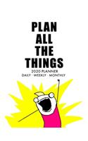2020 Weekly Planner: 2020 Monthly Planner for January 2020 - December 2020 + Monthly Calendar w/ Notes, To Do List Section, Includes Important Dates, Birthday, Goals + N