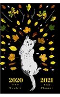 2020 / 2021 Two Year Weekly Planner - Appointment Book Gift - Two-Year Agenda Notebook for Cat Owners: White Kitten Cover Month Calendar: 2 Years of Monthly Plans - Daily Reminder Logbook - Day Log For Academic, Work, Personal Goals, Training Schedule