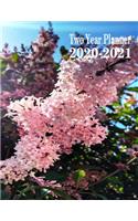 Two Year Planner 2020-2021: Lilac Flower Monthly Planner 8.5 x 11