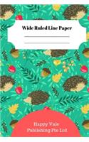 Cute Hedgehog Theme Wide Ruled Line Paper