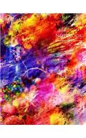Notebook: Large Blank Notebook (Sketching, Doodling, Drawing) Bright Watercolor