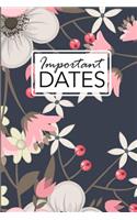 Important Dates: Birthday and Anniversary Reminder Book Elegant Floral Cover.