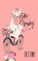 Destiny: She Creates: Personalized Dotted Journal