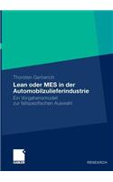 Lean Oder Mes in Der Automobilzulieferindustrie