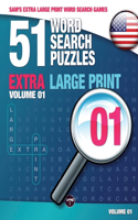 Sam's Extra Large Print Word Search Games: 51 Word Search Puzzles, Volume 1: Brain-stimulating puzzle activities for many hours of entertainment(1 Sam's Extra Large Print Word Search Games)
