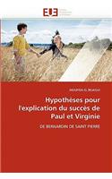 Hypothèses pour l'explication du succès de paul et virginie