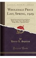Wholesale Price List, Spring, 1929: Hardy Perennial and Annual Flower Plants; Grape-Vines, Berry Plants, Hedge Plants, Vegetable Plants (Classic Reprint)