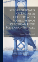 Report of Board of Engineer Officers As to Maximum Span Practicable for Suspension Bridges