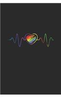 Lgbt ECG: Blank Lined Notebook / Journal (6 X 9) - LGBT Pride Month Gift