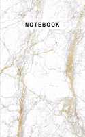 Notebook: Marble Gold (6) Cover 100 Page Lined Writing Notebook for School, Home & Office