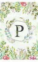 P - Monogrammed Floral Journal