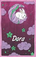 Dora: personalized notebook sleeping bunny on the moon with stars softcover 120 pages blank useful as notebook, dream diary, scrapbook, journal or gift id