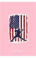 Baseball Journal: Lined Journal - Baseball USA Flag Black Baseball Player Gift - Pink Ruled Diary, Prayer, Gratitude, Writing, Travel, Notebook For Men Women - 6x9 12