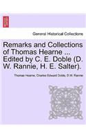 Remarks and Collections of Thomas Hearne ... Edited by C. E. Doble (D. W. Rannie, H. E. Salter.
