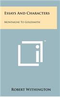Essays and Characters: Montaigne to Goldsmith