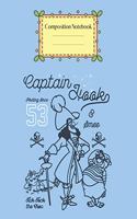 Composition Notebook: Disney Peter Pan Captain Hook And Mr Smee Outline Sketch Peter Pan Theme Notebook for Girls Teens Kids Journal for Kids College Ruled Blank Lined 11