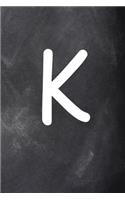 2020 Daily Planner Monogram K Personalized K Chalkboard 388 Pages