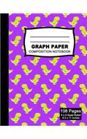 Graph Paper Composition Notebook: Beautiful Jurassic Age 8.5 x 11 inch Quad Ruled 4 x 4 square grid journal four squares per inch graphing paper, (Notebooks for Math and Science Scho