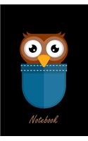 Notebook: 6x9 Owl - dotgrid - dot grid paper - notebook - notes
