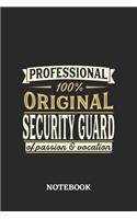 Professional Original Security Guard Notebook of Passion and Vocation: 6x9 inches - 110 graph paper, quad ruled, squared, grid paper pages - Perfect Office Job Utility - Gift, Present Idea