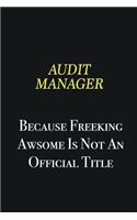 Audit Manager because freeking awsome is not an official title