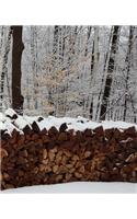 Winter School Composition Book Woodpile Trees Snowstorm 130 Pages: (notebook, Diary, Blank Book)