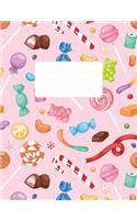 Composition Notebook: Sweet Pink Candy Pattern: 100 Pages of 7.5" X 9.75" College Ruled Lined Paper, Matte Cover (Diary, Planner, Notes)(Candy Journal Notebook)