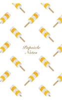 Popsicle Notes: 6"x9" Unruled Blank Notebook Watercolor Texture Design Sweet Popsicle Ice Cream Dessert Pattern Cover. Matte Softcover Note Book Journal