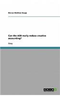 Can the Asb Really Reduce Creative Accounting?
