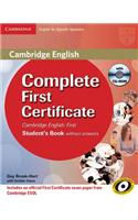 Complete First Certificate for Spanish Speakers For Schools Pack (Student's Book with CD-ROM, and First for Schools Test Booklet with Audio CD)
