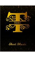 Tori Sheet Music: Personalized Name Letter T Blank Manuscript Notebook Journal Instrument Composition Book for Musician & Composer 12 Staves per Page Staff Line Notep