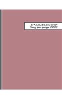 Day per page planner 2020: The large minimalism style professional page per day personal agenda diary for all your organisational needs - Dusky pink colour cover art design