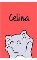 Celina: Din A5 - 110 Seiten Blanko - Mein Malbuch - Personalisierter Kalender - Vornamen - Schönes Notizbuch - Notizblock Rot - Kinderbuch - Jugendbuch - Or